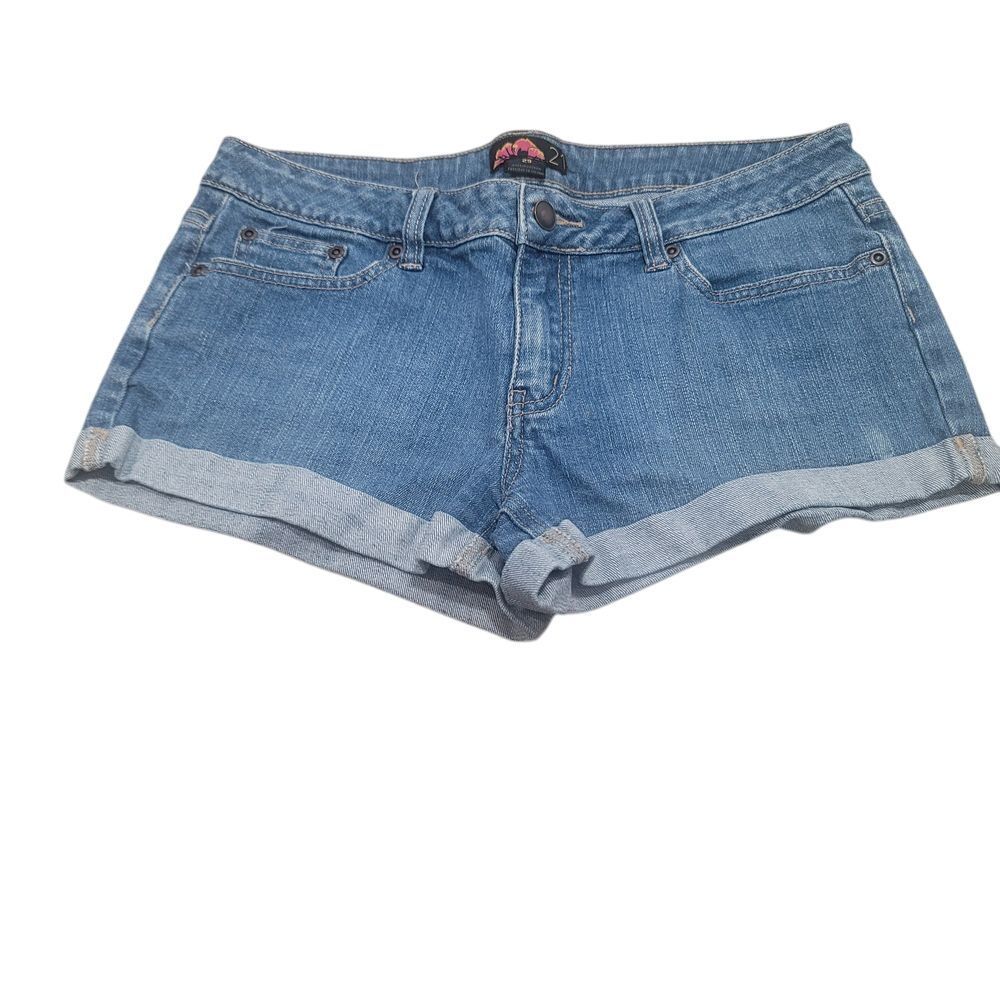 Forever 21 Women Jean Short Low Waist 29 Denim Western Summer Beach Festival Y2K